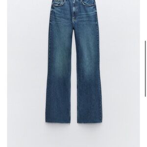 Zara TRF High Rise Wide Leg Jeans